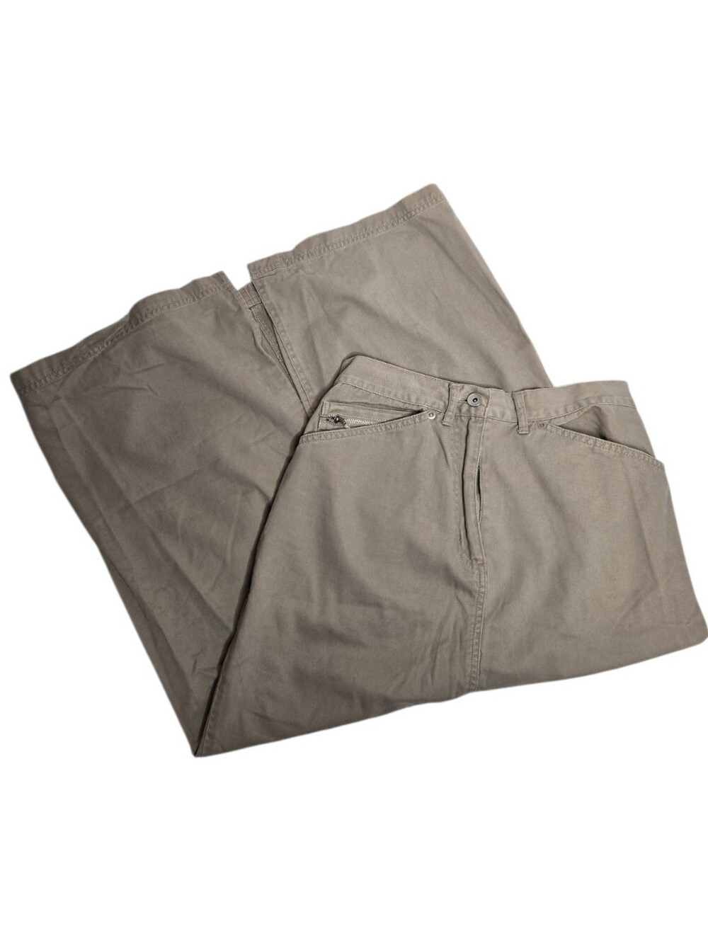 VINTAGE 90s/Y2K khaki beige utility carpenter midi maxi skirt S